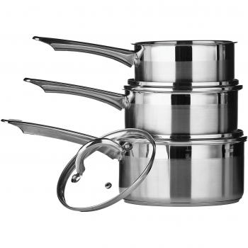 Premier Housewares Cazo, Acero Inoxidable, Plateado Brillante Y Mate, Centimeters