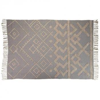 Adda Home Alfombra Tejida A Mano 200x300 Cm - Beige / Gris - Resistente y Duradera - Fácil de Limpiar
