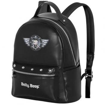 Mochila Heady Betty Boop Motor Love 29cm, color negro, dimensiones 24,5 x 29 cm, capacidad de 8 litros