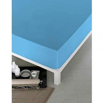 NATURALS Sábana Bajera Azul Claro Cama 180 cm