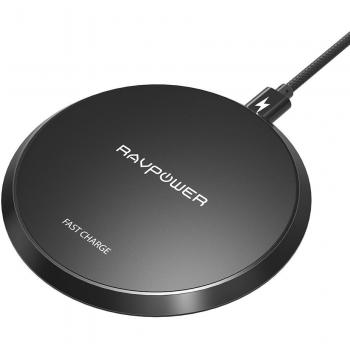 Cargador Inalámbrico Rápido para iPhone X / 8 / 8 Plus y Samsung S8, S8+, S7, S7 Edge, S6 de RAVPower 10W Anti-Deslizamiento Diseño para Samsung y iPhone y Teléfonos Qi-enabled