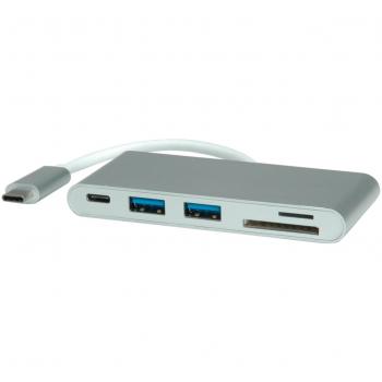 Rotronic Roline Card Reader Tipo C + 2 x USB 3.0, 1 x PD