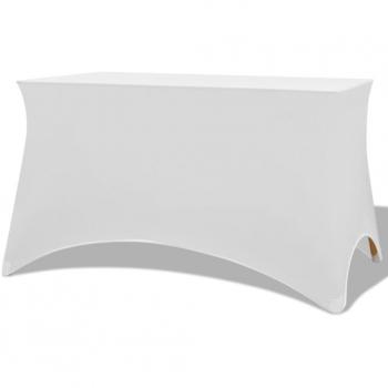 Funda elástica para mesa 2 uds 243x76x74 cm blanco