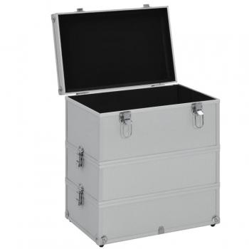 Silver Aluminium Makeup Case 37x24x40 cm