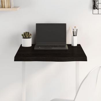Mesa de comedor cuadrada de roble macizo tratada marrón oscuro 60x60x(2-4) cm