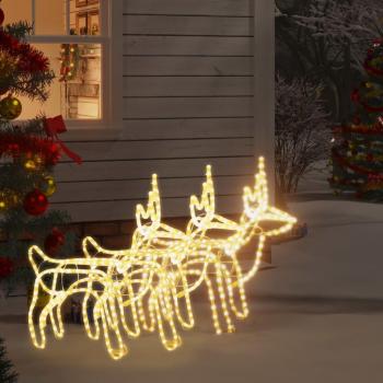 Figura de Reno de Navidad con luces decorativas, color blanco cálido, dimensiones 60x30x60 cm, disponible en pack de 3 unidades
