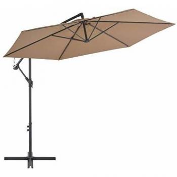 vidaXL Cantilever Garden Parasol with Aluminium Pole 300 cm Taupe
