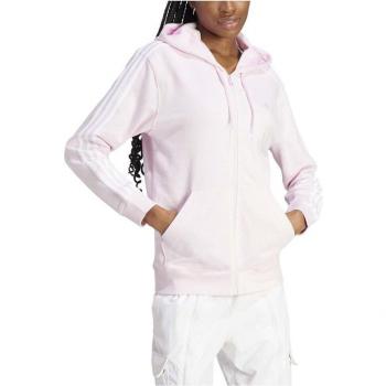 Adidas 3 Stripes French Terry Sudadera Con Cremallera Mujeres - Rosa, Blanco