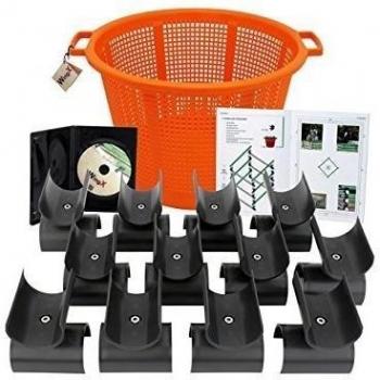 Wingx cavaletti Barras de cabezales - Juego de 12 con cesta, Cuaderno informativo y DVD, soporte para gymnastizierendes Caballos de Entrenamiento, para elevador y fijación de barras de obstáculos
