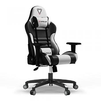 Furgle Silla para Juegos con Respaldo Alto, Cojín de Látex y Reposabrazos Ajustables/Silla de Oficina Ergonómica Estilo Carrera con Modo Mecedora