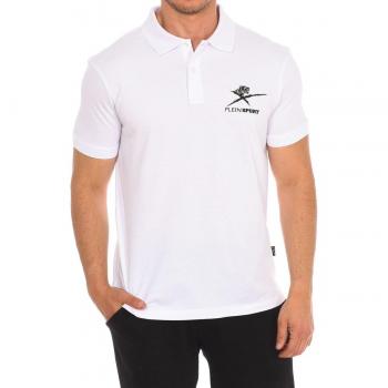 Plein Sport PIPS506 Men's Short-Sleeved Polo Shirt - White Cotton, Size Small