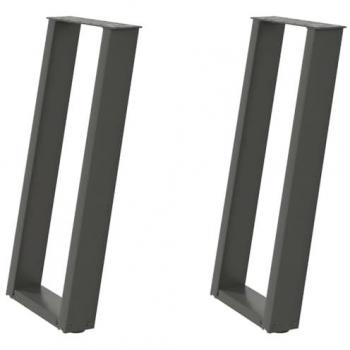 Patas de mesa consola U 2 uds antracita 38x(72-73) cm acero