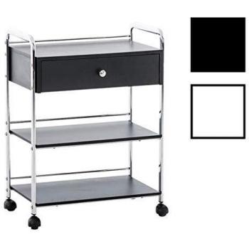 Carrito de Servicio Cosmético PL912 de 3 Niveles con Cajones Negro, Producto de Calidad Profesional