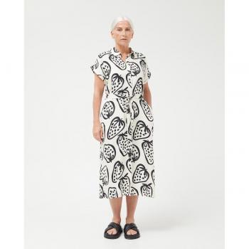 Vestido camisero con estampado de frutas