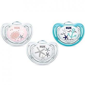 Nuk Beach Edition Chupete Anatomico Silicona 6-18 Meses, 2Uds.