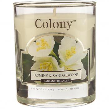Colonia Sándalo vela de cristal y Jasmine