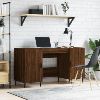 Escritorio de Madera Multicapa Roble Marrón 140x50x75 cm