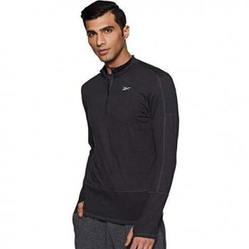Reebok Re Quarter Zip Sudadera, Hombre, Negro, XS