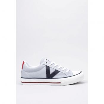 Zapatillas de lona unisex Victoria 1065164 con logotipo en contraste, color blanco, talla 38 gris