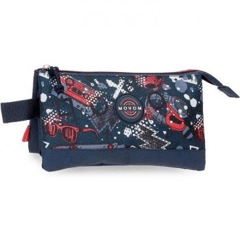 Estuche Movom Free Time Tres Compartimentos Marino 5x22x12 cm