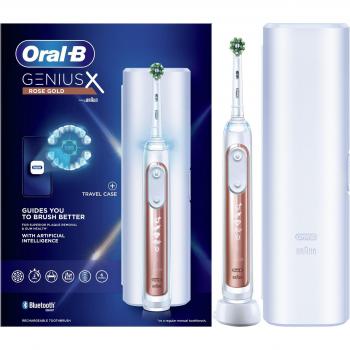 Oral-B Genius X Electric Toothbrush with Travel Case in Rose Gold