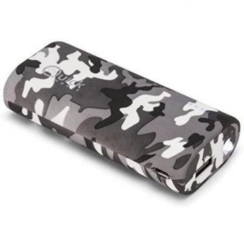 Quick Media - Cargador Portátil / Power Bank PB40 Army Design de 4000mAh con linterna e indicador carga LED - Gris