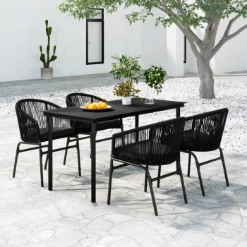 5-Piece Black Garden Dining Set
