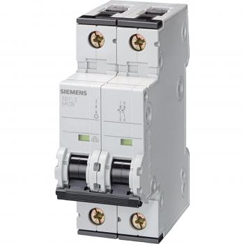 Interruptor automático miniatura 2 polos 2A 6kA 5SY6202-7 Siemens