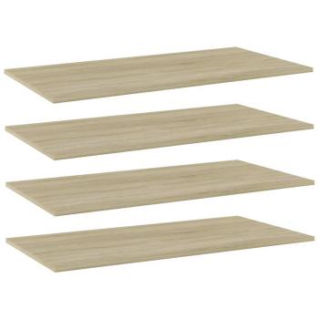Sonoma Oak Bookshelf Boards Set of 4, 100x50x1.5 cm Engineered Wood