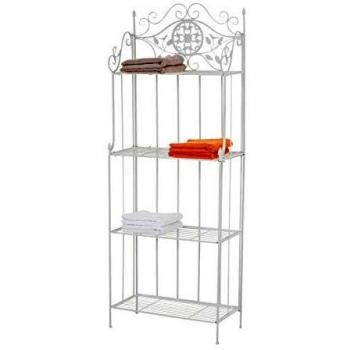 Estantería Plegable de Hierro Flora con 4 Estantes - Color Blanco