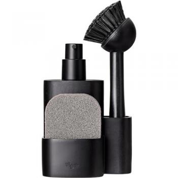 Set de Fregadero 3 Piezas Pocket VIGAR - Dosificador de Jabón Integrado con Cepillo y Esponja - Diseño Compacto y Elegante - Material Resistente de Poliresina