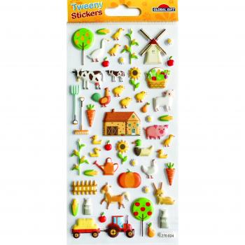 Pegatinas tweeny foamy animales de la granja glitter multicolor