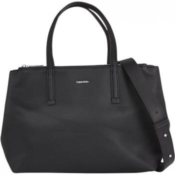 Calvin Klein CK MUST Women's Black Tote Bag with Adjustable Strap and Recycled Materials