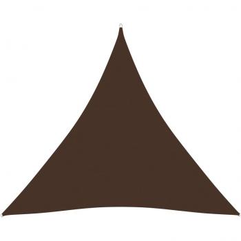 Toldo de vela triangular tela Oxford marrón 4,5x4,5x4,5 m
