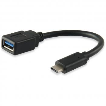Equip 133455 - Cable Adaptador USB Tipo C Macho a USB Tipo A Hembra, 0.15m, Negro