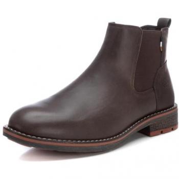 Xti - Botín de Hombre 143271 en Color Marrón, Talla 44, Sin Cierre con Elásticos Laterales, Estilo Casual, Cómodos y Versátiles