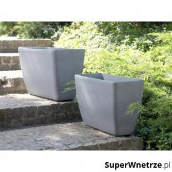 Maceta Rectangular de Piedra Gris 74 x 32 x 45 cm Moderna y Minimalista para Interior y Exterior
