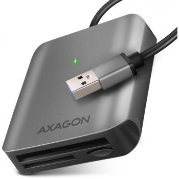 Lector de tarjetas externo AXAGON CRE-S3 USB-A 3.2 Gen 1, 3 ranuras para SD/microSD/CF, compatible con UHS-II