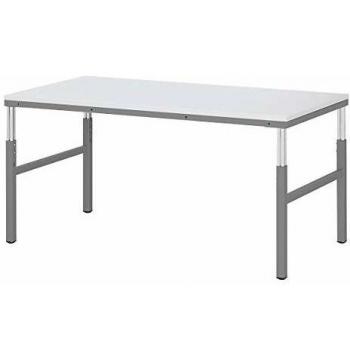 Mesa de Trabajo ESD Ajustable, 1500x900mm, Altura 650-1000mm, Melamina 28mm, Capacidad hasta 450kg, Estructura Gris Claro