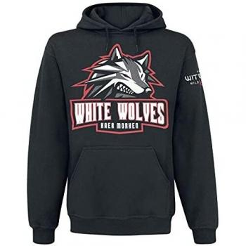 The Witcher White Wolves Hombre Sudadera con Capucha Negro XL