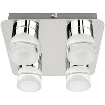 Plafón LED Stefanie, 4 luces, cromo