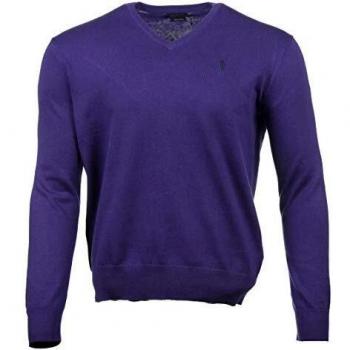 Ralph Lauren Pima - Jersey con Cuello de Pico, Color Morado Morado M
