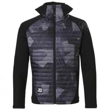 Chaqueta con capucha Rehall FORCE-R de plumas negra y gris, talla L