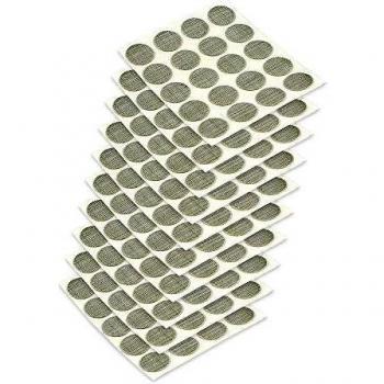 Emuca 4026427 Tapa embellecedora adhesiva, Ø13mm, Efecto textil gris, Lote de 200 piezas