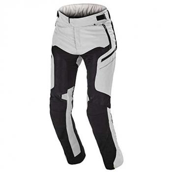 Macna Bora Pantalones Textiles de Motocicleta para Mujer en Gris (XL)