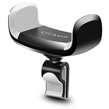 Rejilla de ventilación de coche soporte para teléfono, USAMS Universal 360 rotación teléfono móvil soporte de coche para iPhone 8/7 Plus/6S/6 Plus 5S se, Samsung Galaxy S8/S7/S6 Edge, GPS y otros smartphones de hasta 6 pulgadas