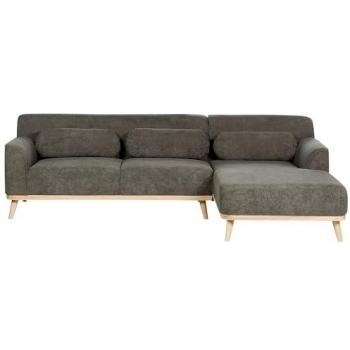 Sofá Esquinero Retro Pana Verde Oscuro 3 Plazas Izquierdo Base de Caucho Simos