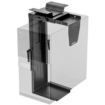 Soporte Flotante para Torre de Ordenador Duronic DMHD1 | Giratorio 360° | Ajustable en Altura 28-48,5 cm | Bajo Escritorio | Color Negro