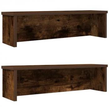 Stackable Kitchen Racks - 2 Pieces - Smoked Oak - Engineered Wood - 60x15x16 cm - Versatile & Space-Saving Design