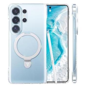 Funda Transparente Slim Series Torras Ostand para Samsung Galaxy S26 Ultra con Soporte Giratorio y Carga Inalámbrica